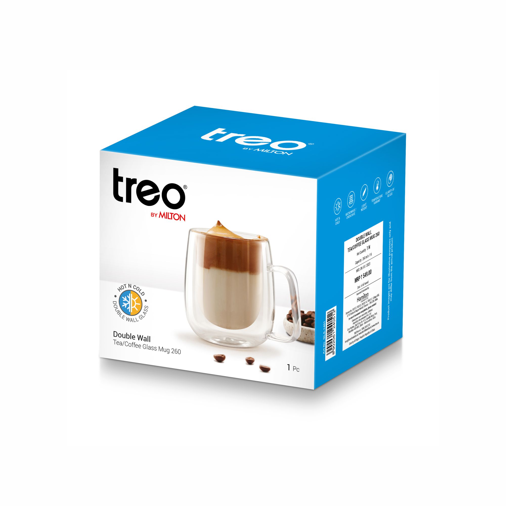 Buy Double wall Espresso Glass Cup 105ML Online - Treo by Milton